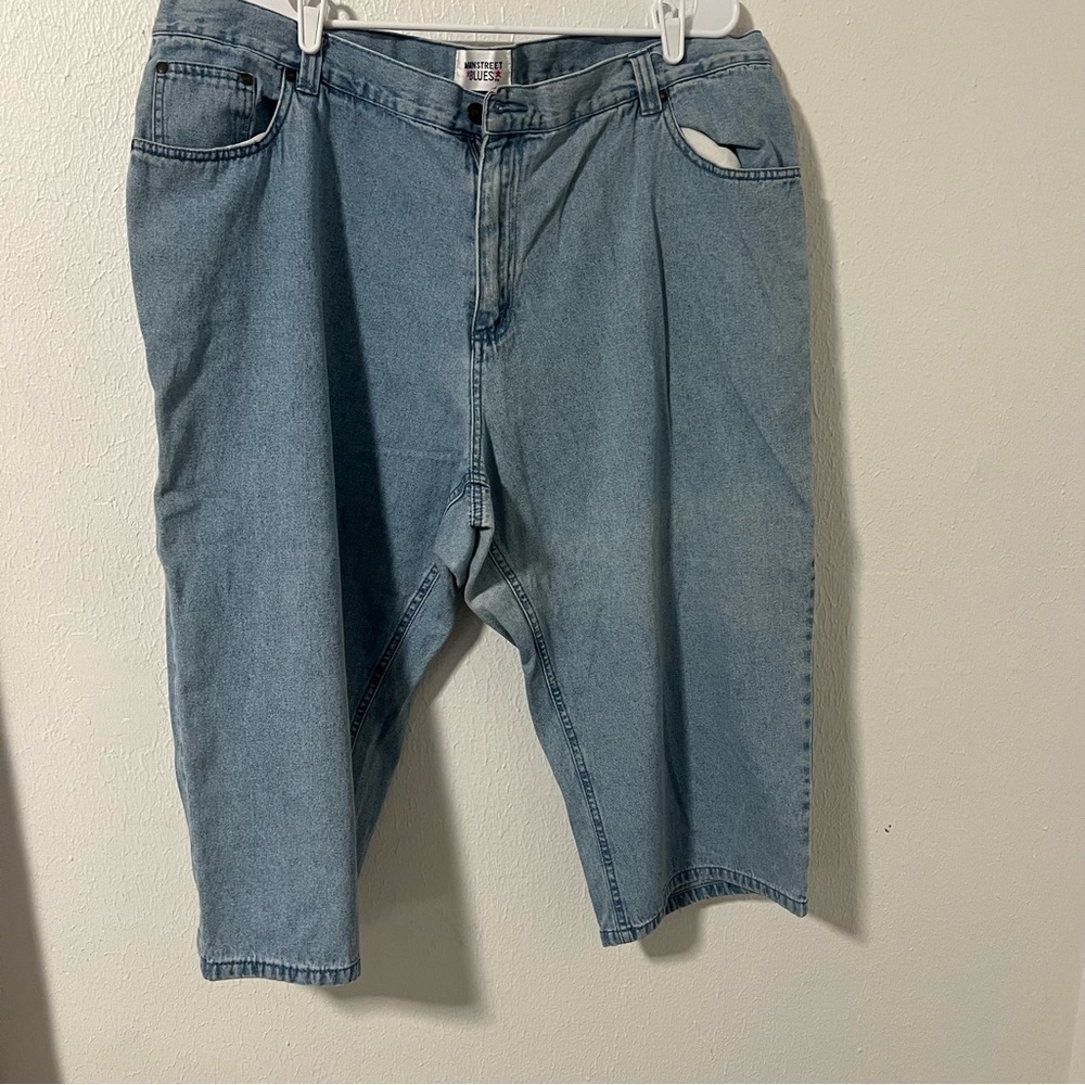 Mainstreet Blues Women’s Plus Size 24W Light Wash Denim Capri Pants 100% Cotton